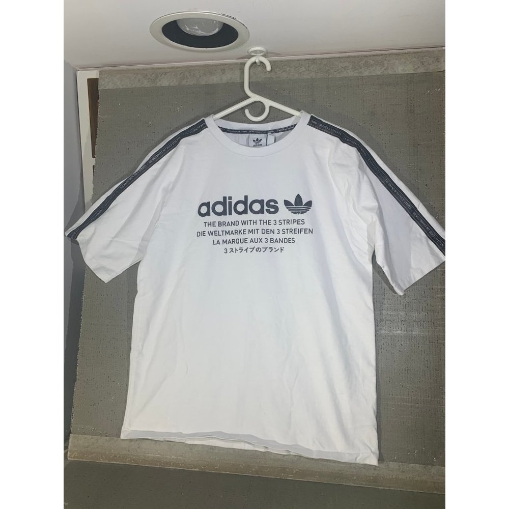 Adidas The Brand With 3 Stripes White and black Te